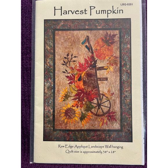 wall quilt pattern harvest pumpkin 38" x28" - Picture 2 of 6